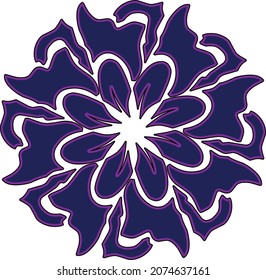rose flower logo with purple petals