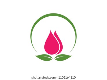 Rose flower Logo Template