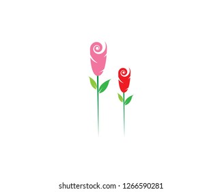 Rose flower Logo Template