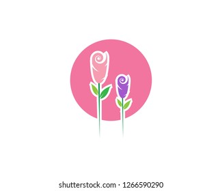 Rose flower Logo Template