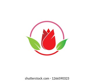 Rose flower Logo Template