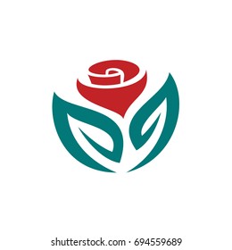 rose flower logo template
