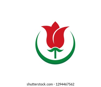 Rose flower Logo Template icon vector illustration design