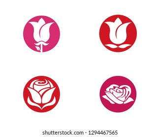 Rose flower Logo Template icon vector illustration design