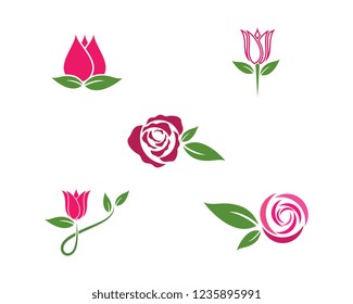 Rose flower Logo Template vector icon illustration