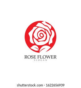 Rose flower logo template vector illustration
