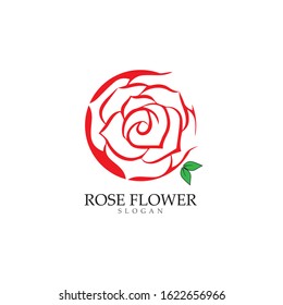 Rose flower logo template vector illustration