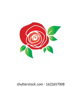 Rose flower logo template vector illustration