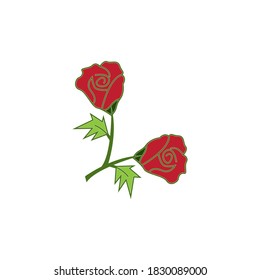 Rose flower logo template vector icon illustration