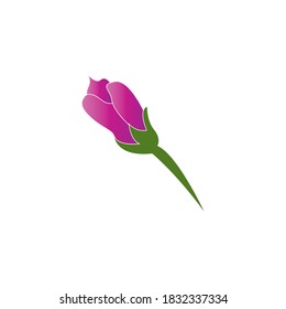 Ilustración de icono del logotipo de la flor rosa
