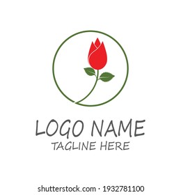 Ilustración vectorial del logotipo de la flor rosa