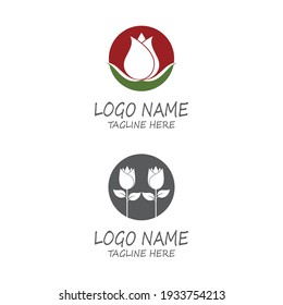 Rose flower logo template vector illustration