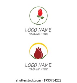 Rose flower logo template vector illustration
