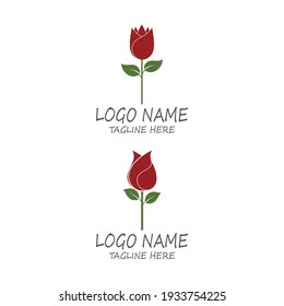Ilustración vectorial del logotipo de la flor rosa