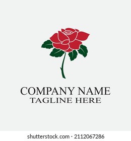 Ilustración del icono del vector de la plantilla de la flor rosa