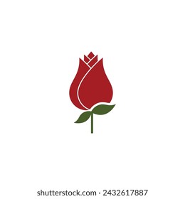 Ilustración de icono de vector de plantilla de logotipo de flor rosa