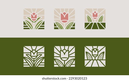 Rose Flower Logo. Universal creative premium symbol. Vector sign icon logo template. Vector illustration