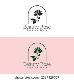 rose flower logo, vector for beauty fashion logo, salon logo, and spa, bouquet boutique