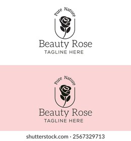 rose flower logo, vector for beauty fashion logo, salon logo, and spa, bouquet boutique