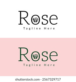 rose flower logo, vector for beauty fashion logo, salon logo, and spa, bouquet boutique