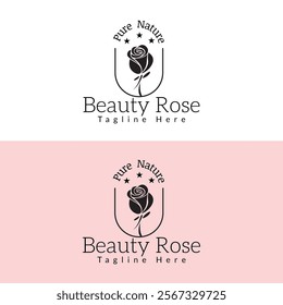 rose flower logo, vector for beauty fashion logo, salon logo, and spa, bouquet boutique
