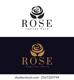 rose flower logo, vector for beauty fashion logo, salon logo, and spa, bouquet boutique