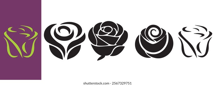 rose flower logo, vector for beauty fashion logo, salon logo, and spa, bouquet boutique