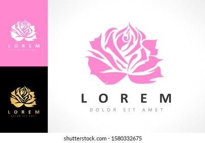 rose flower logo vector design