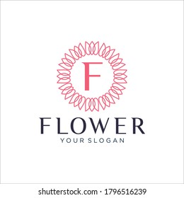 rose flower logo vector design