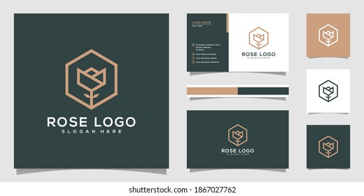 rose flower logo vector design