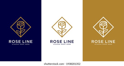diseño vectorial del logo de la flor rosa