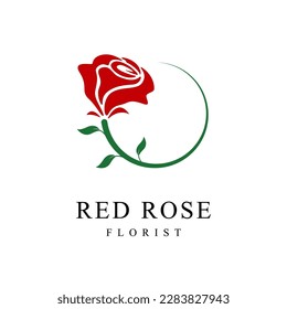 Rose flower logo vector design. female and beauty emblem for your business.