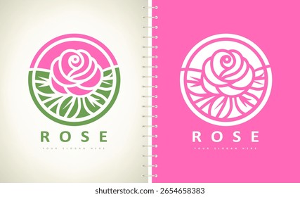 Diseño de Vector de logo de flor de rosa