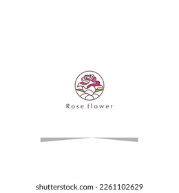 Rose flower  logo vector icon design template