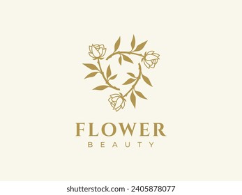 ilustración de icono del logotipo de la flor rosa, plantilla de logotipo