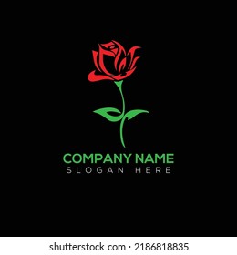 Rose flower logo vector illustration design 