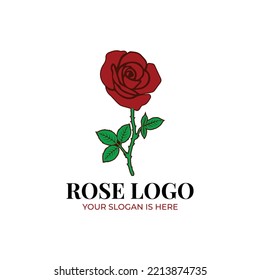 Rose flower logo for your business. Suitable for wedding, make-up, skincare, etc