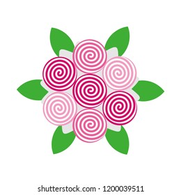 Rose Flower Lollipop abstract nature vector illustration concept design