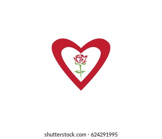 Rose Flower Love Logo Stock Vector (Royalty Free) 624291995 | Shutterstock