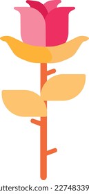 rose flower love vector flat illustration