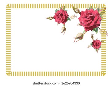 Rose flower Low Poly on the original background