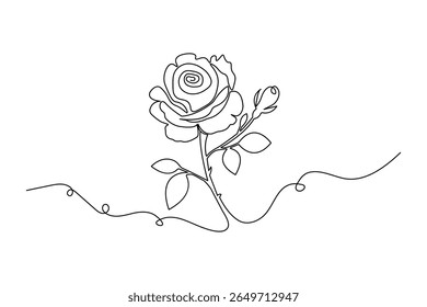 Rose flower minimalist style illustration vector design