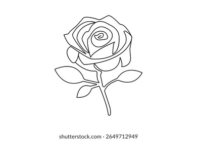 Rose flower minimalist style illustration vector design
