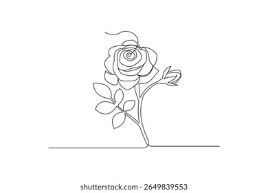 Rose flower minimalist style illustration vector design