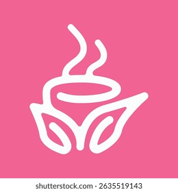 Rose Flower with Mug Coffee Logo Concept