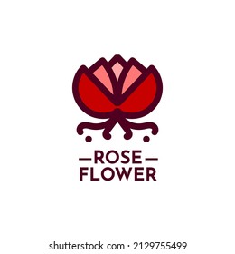 rose flower nature logo concept design illustration