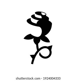 Rosenblume, negativer Leerraum, Vektorsymbol
