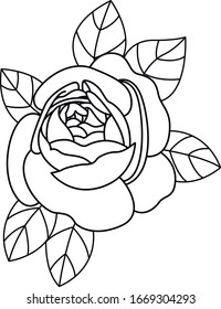 rose flower old school design art