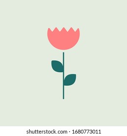 rose flower on a flat design illustration