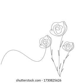 Rosenblume eine Linie Zeichnung Vektorgrafik